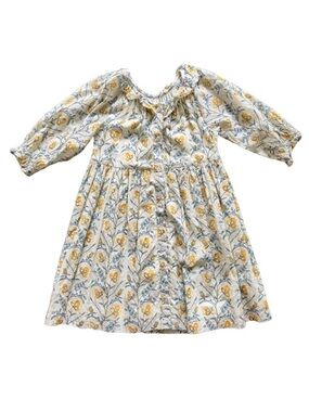 🌼 Lali Kids Girls Floral Cotton Ruffle Collar Dress Size 6